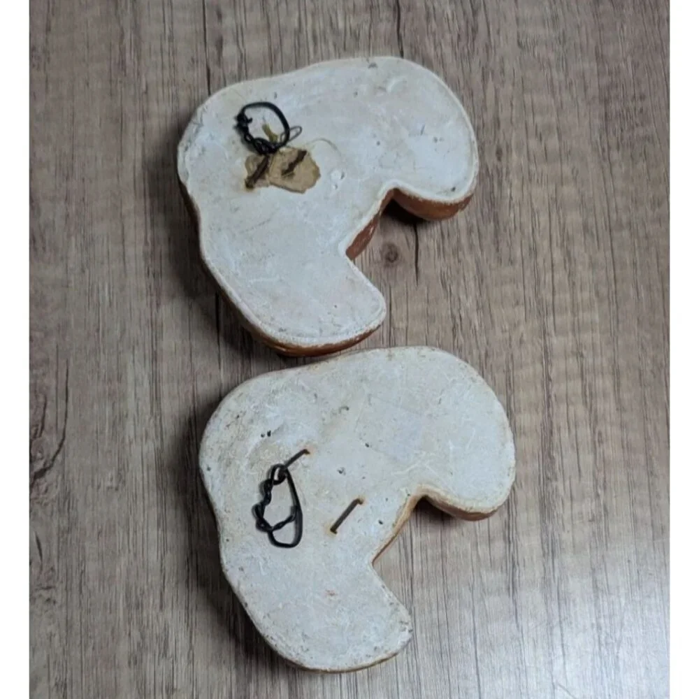 Vintage Chaulkware  Cocker Spaniel dog‎ plaques wall hanging  4.25x3.5